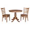 International Concepts Round 36 in Rd Top Pedestal Table, 2 Emily Chairs, Distressed Oak, 36 in W, 36 in L, 29.1 in H K42-36RT-C617-2 - alternate 1